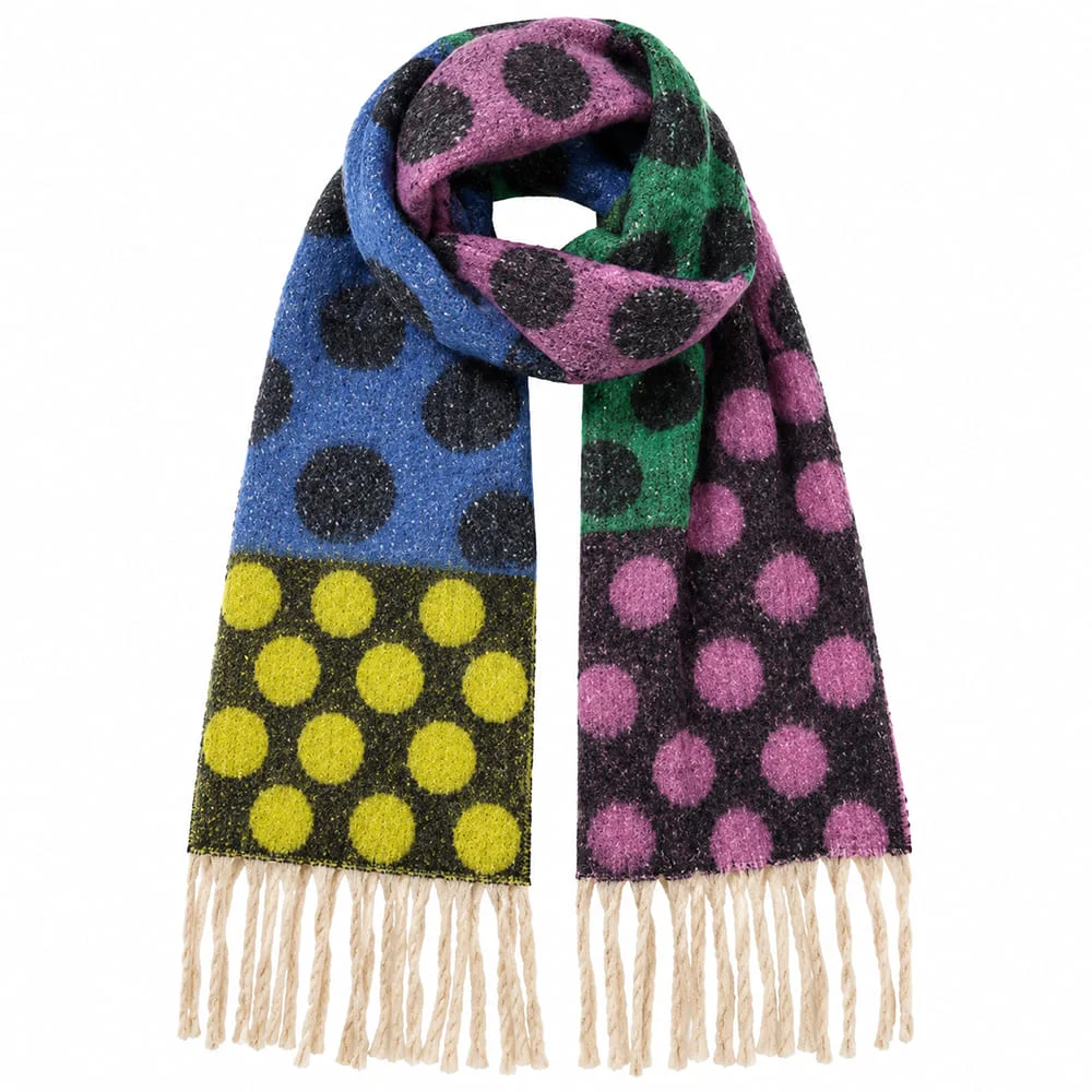 Autumn Feels Polka Dot Fringe Scarf — view 1