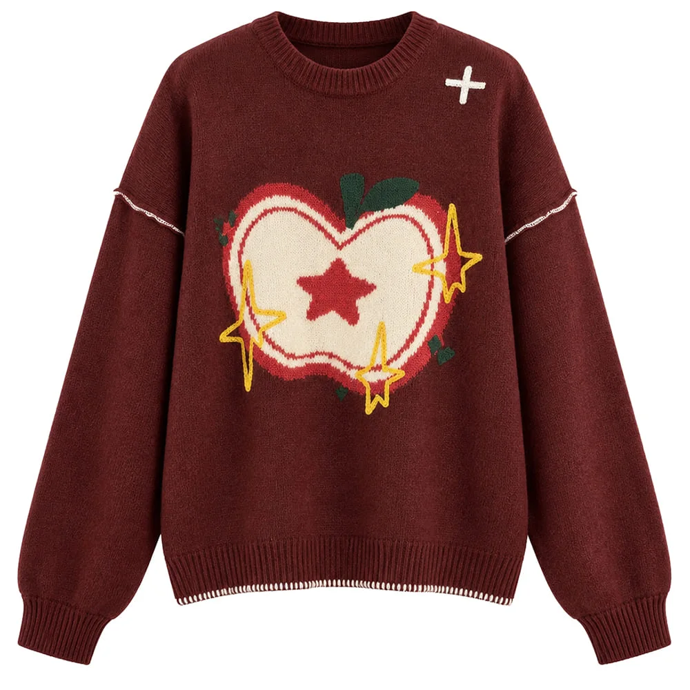 Red Apple Oversized Sweater — view 1