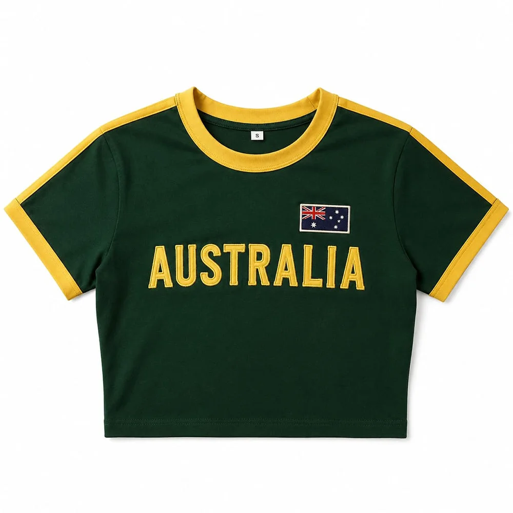 Australia Flag Y2K Crop Top — view 1