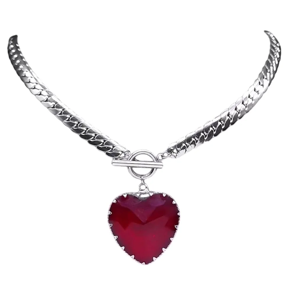 Chunky Heart Pendant Necklace — view 1