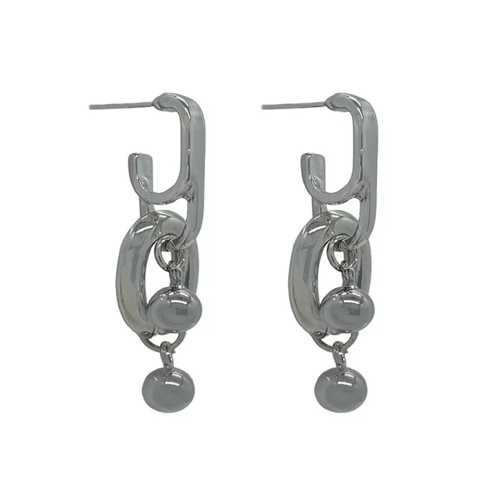 Grunge Style Chunky Chain Earrings — view 1