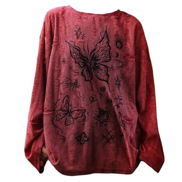 Fairycore Aesthetic Butterfly Print Top — view 1