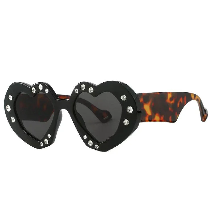 Grunge Style Bold Heart-Shaped Sunglasses — view 1
