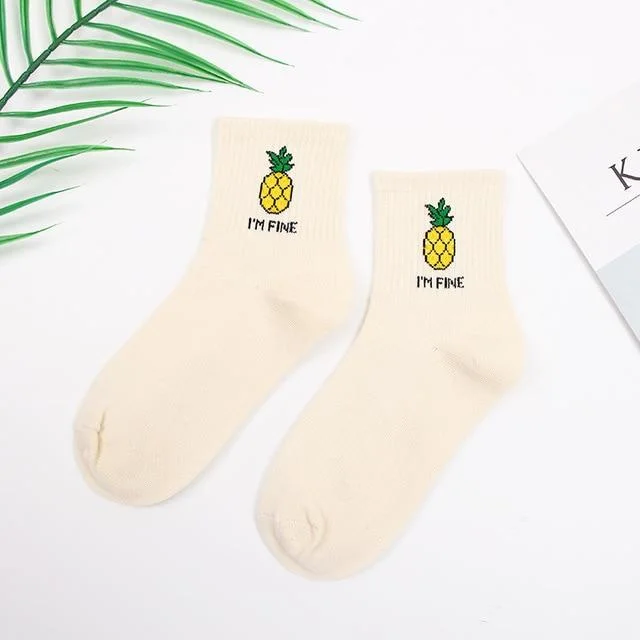 I'm Fine Pineapple Socks — view 1