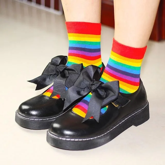 Rainbow Striped Socks — view 1