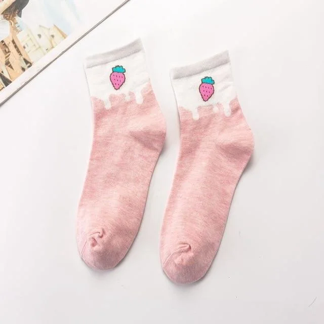 Pink Strawberry Socks — view 1