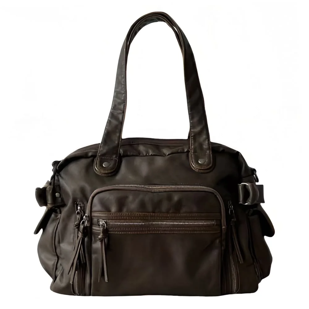 Brown Multi Pocket Shoulder Bag — view 1