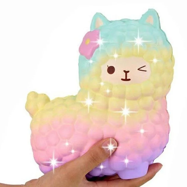 Rainbow Alpaca Squishy — view 1