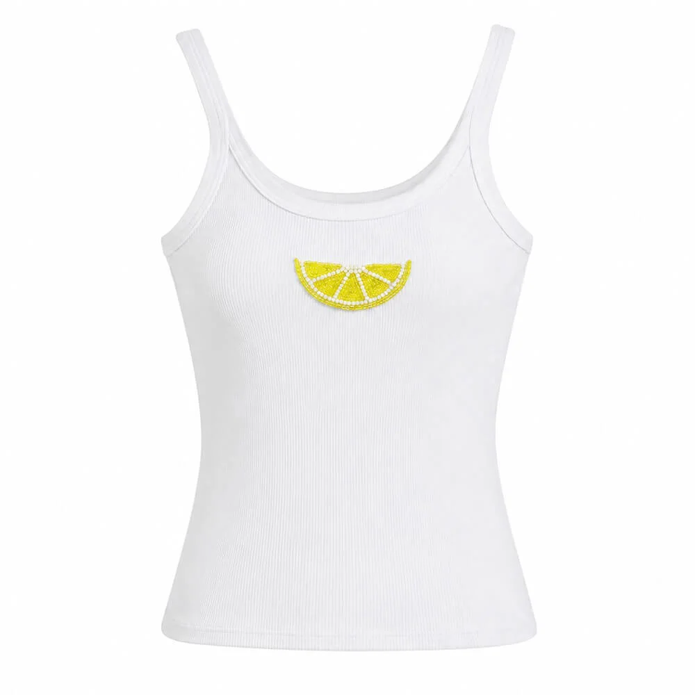 Lemon Beaded Tank Top — view 1