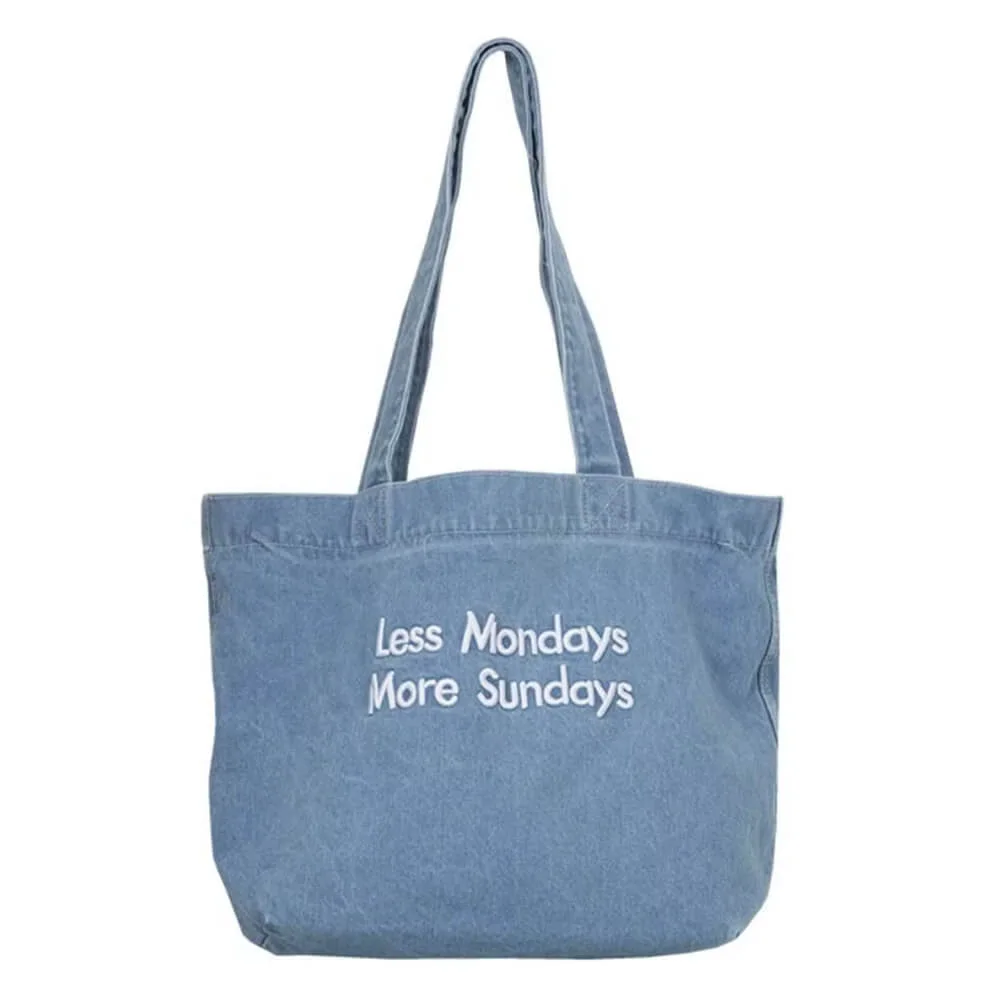 Less Mondays More Sundays Denim Bag — view 1