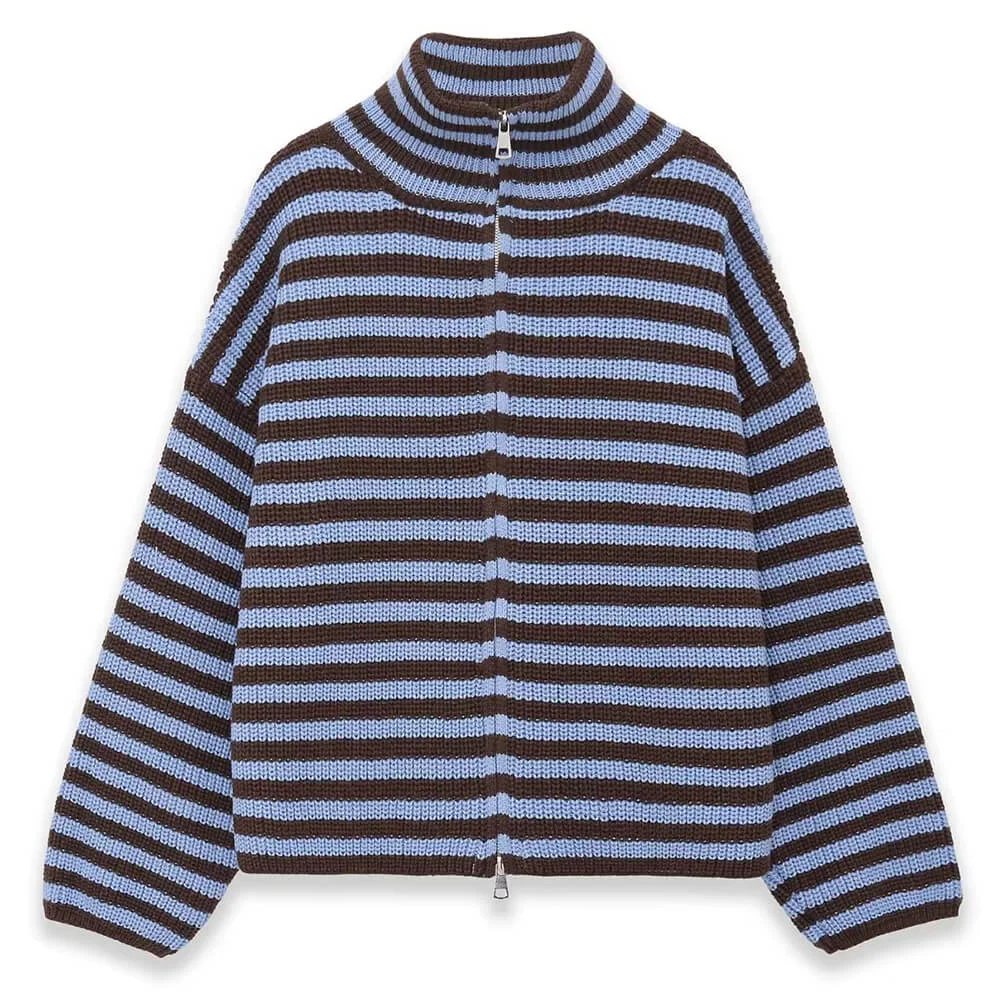 90s Striped Knit Zip-Up Cardigan — view 1