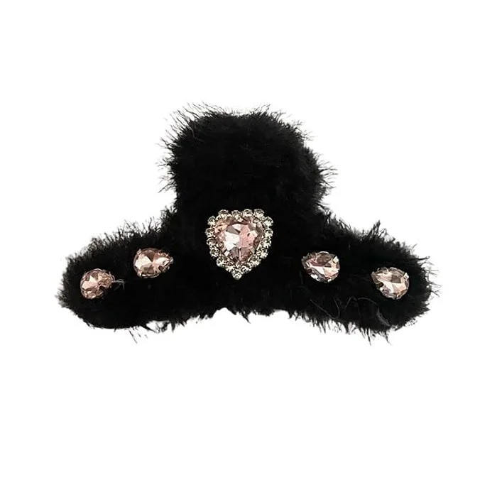 Fuzzy Rhinestone Hair Claw — view 1