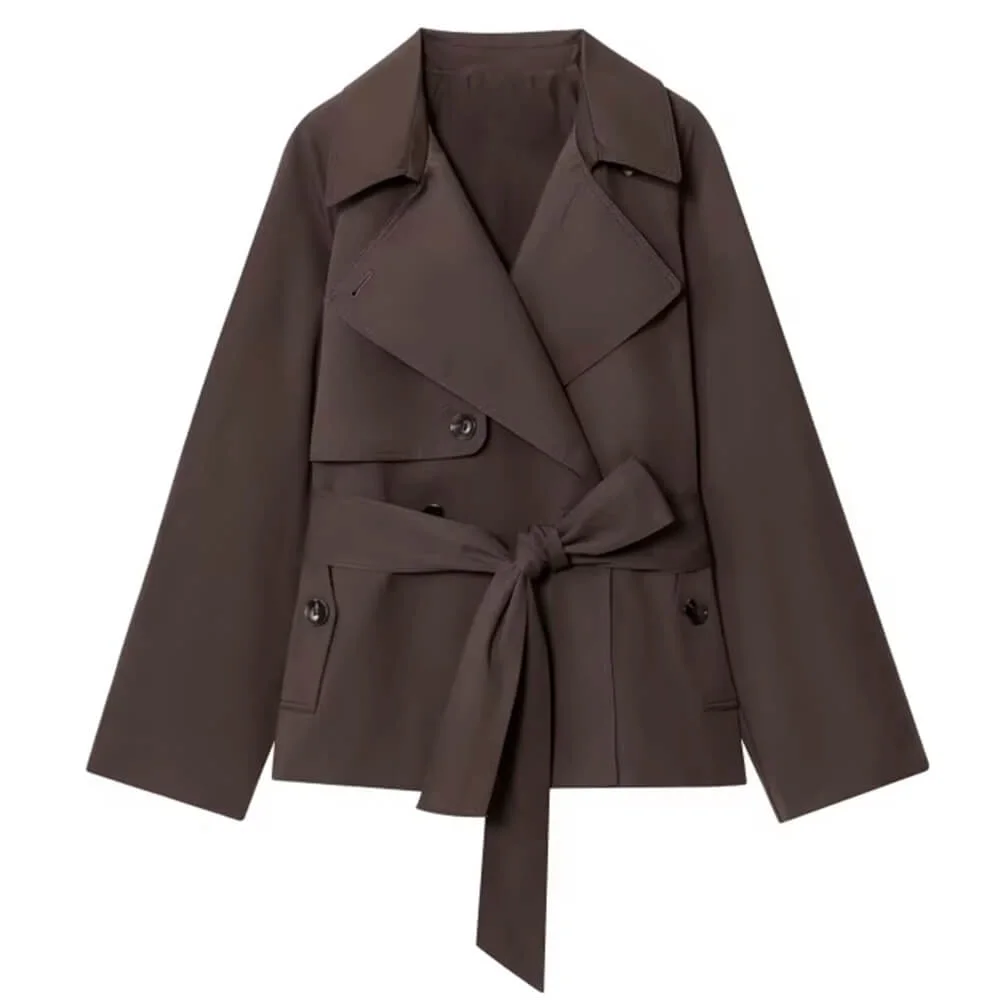 Double Breasted Belted Trench Coat — view 1