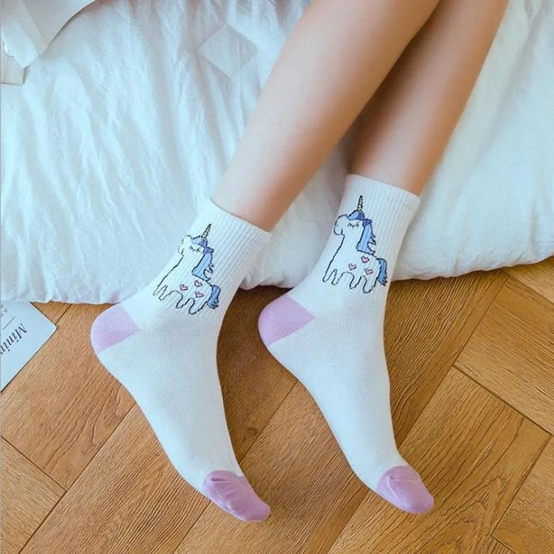 Kawaii Unicorn Socks — view 1