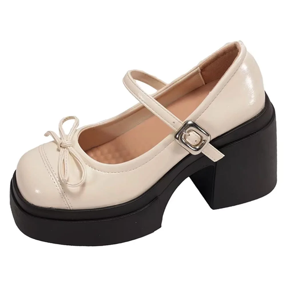 Sweet Team Chunky Platform Mary Jane Heels — view 1