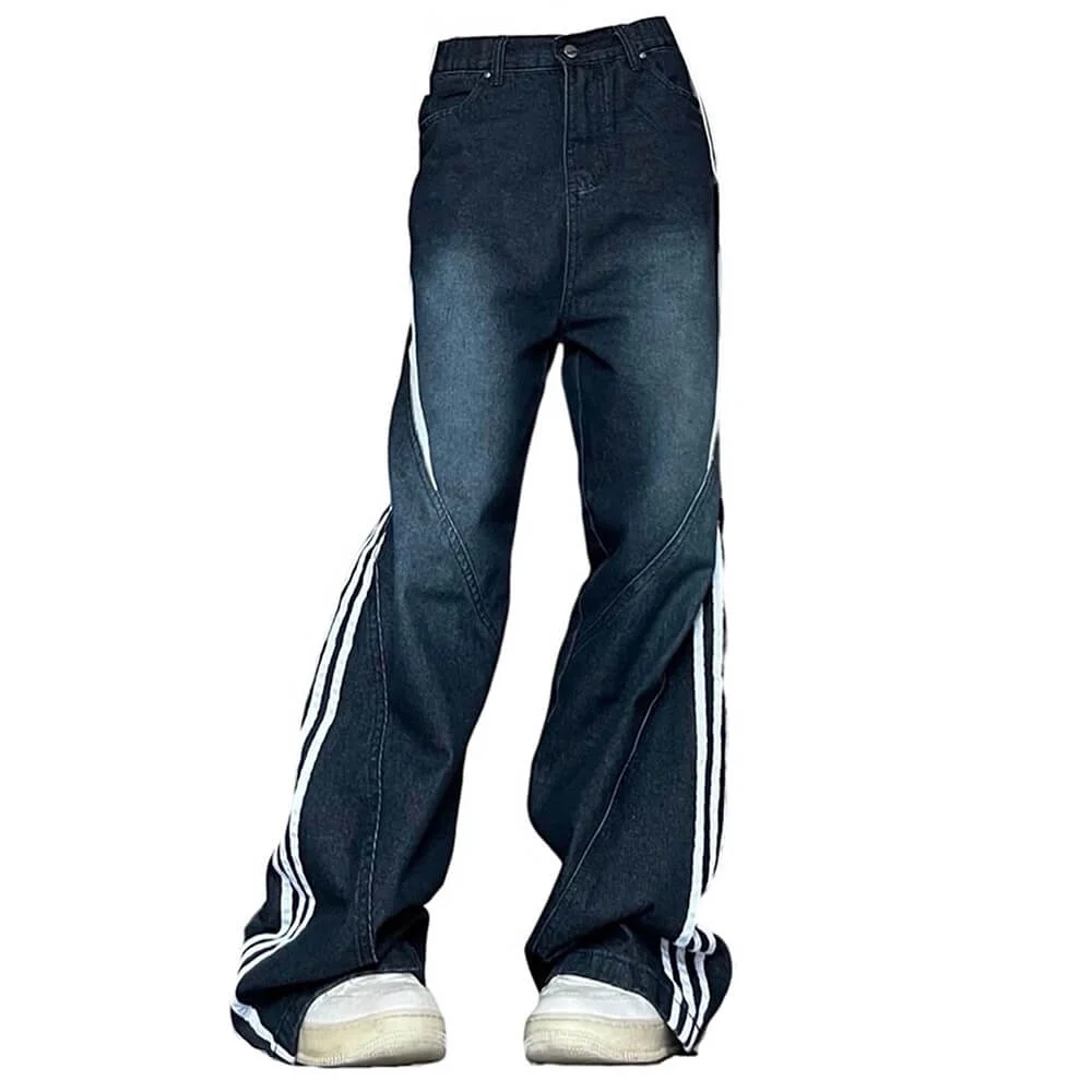 Blokette Side Stripe Wide-Leg Jeans — view 1