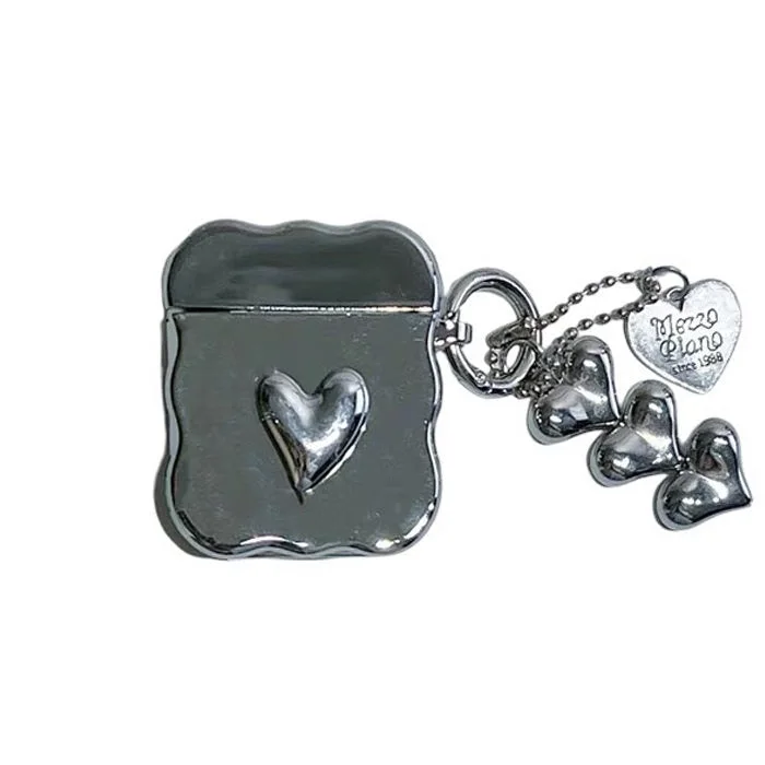 Grunge Aesthetic Metal Heart Airpods Case — view 1